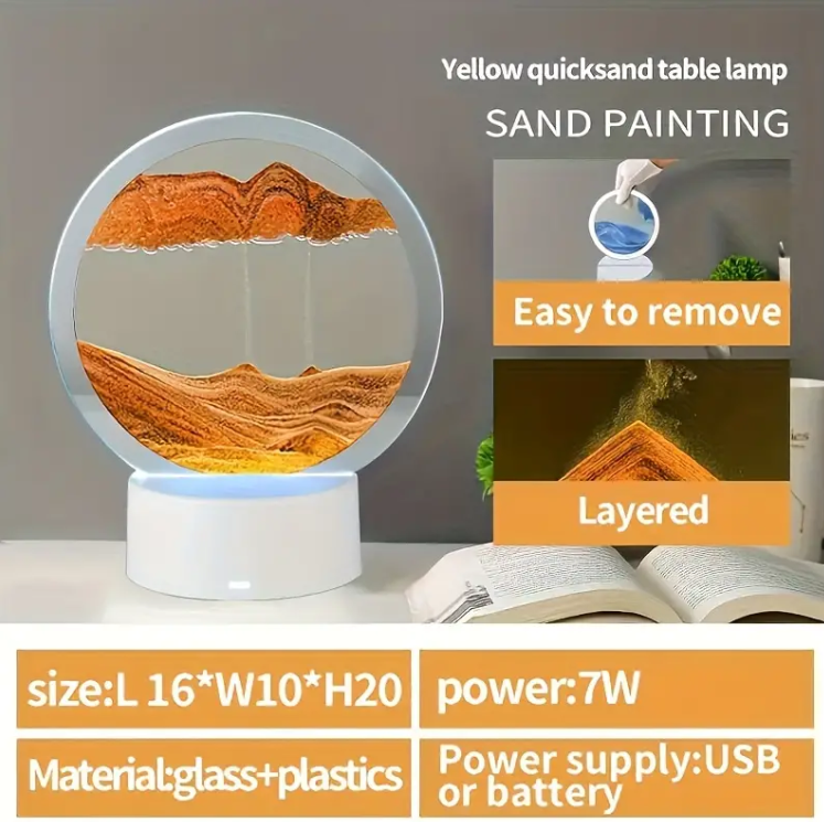Lámpara de Mersa con Arena Movediza RGB