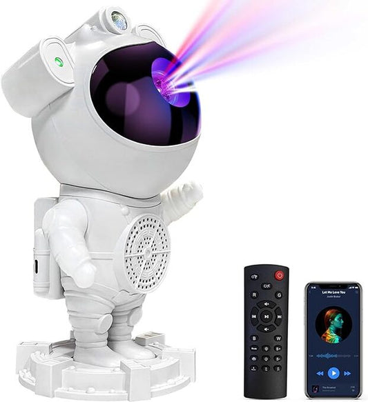 Proyector Astronauta de Galaxia Con parlante bluetooth
