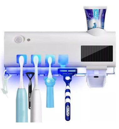 Porta Cepillo Esterilizador Uv Elimina Bacterias Dentales Color Blanco