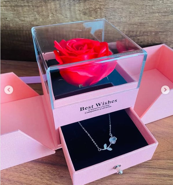CAJA DE ROSA ETERNA AROMATICA PARA JOYERIA