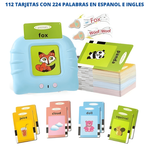 Lector de tarjetas en Español e Inglés para Niño